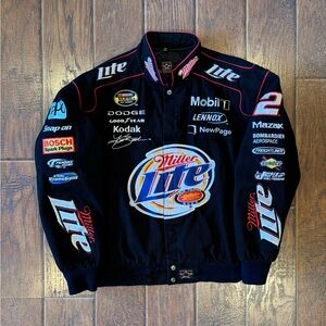 Vintage Y2K Miller Lite Jeff Hamilton NASCAR Racing Jacket